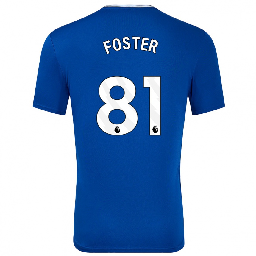 Gyermek Labdarúgás Harvey Foster #81 Kék -Val Hazai Jersey 2024/25 Mez Póló Ing