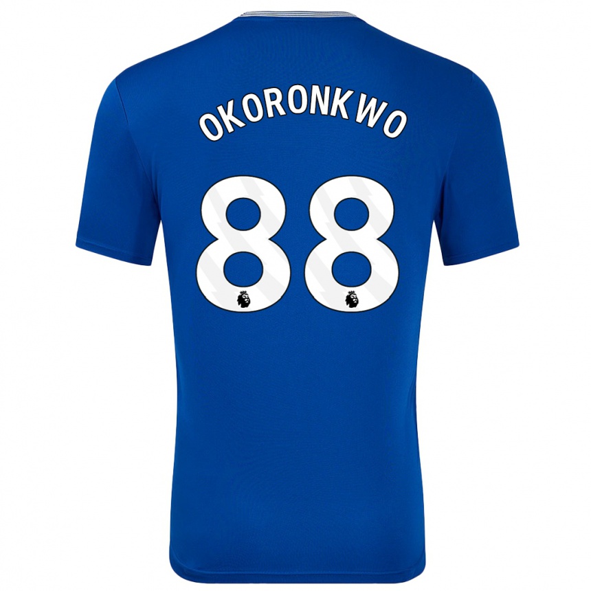 Gyermek Labdarúgás Francis Okoronkwo #88 Kék -Val Hazai Jersey 2024/25 Mez Póló Ing