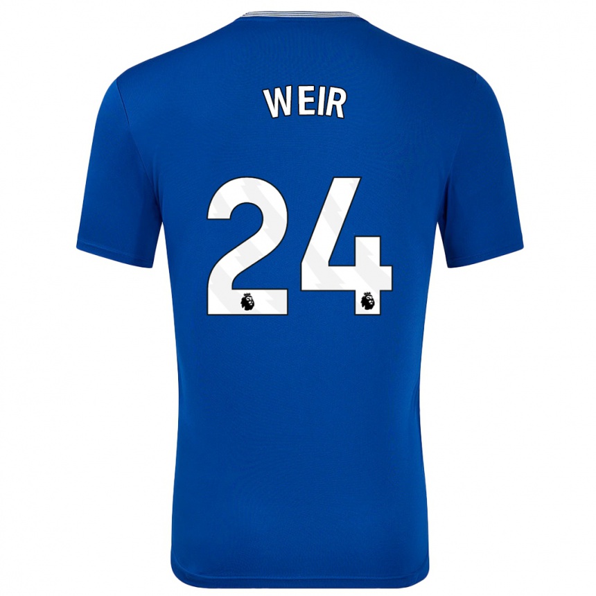 Gyermek Labdarúgás Kenzie Weir #24 Kék -Val Hazai Jersey 2024/25 Mez Póló Ing