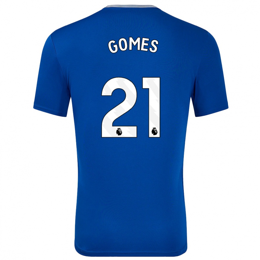 Gyermek Labdarúgás André Gomes #21 Kék -Val Hazai Jersey 2024/25 Mez Póló Ing