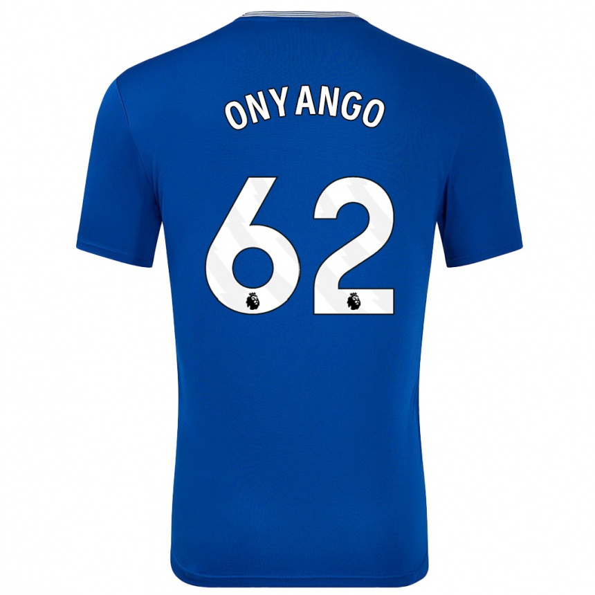 Gyermek Labdarúgás Tyler Onyango #62 Kék -Val Hazai Jersey 2024/25 Mez Póló Ing