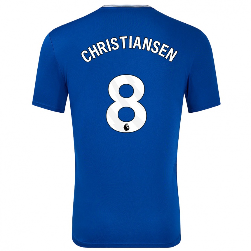 Gyermek Labdarúgás Izzy Christiansen #8 Kék -Val Hazai Jersey 2024/25 Mez Póló Ing