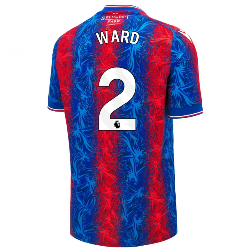 Gyermek Labdarúgás Joel Ward #2 Piros Kék Csíkok Hazai Jersey 2024/25 Mez Póló Ing