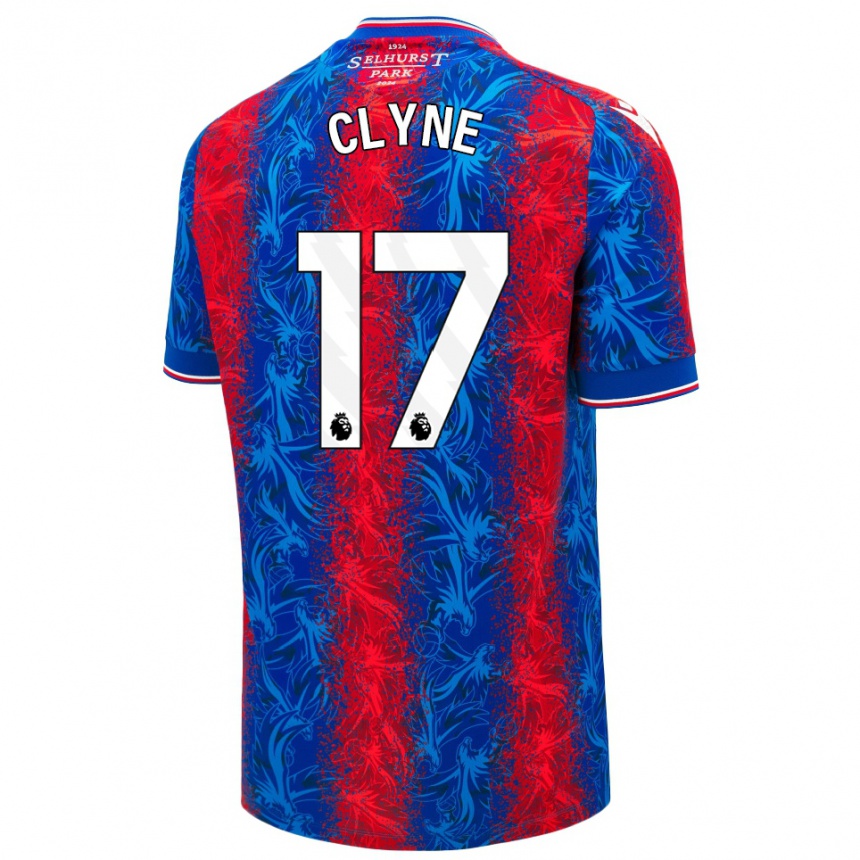 Gyermek Labdarúgás Nathaniel Clyne #17 Piros Kék Csíkok Hazai Jersey 2024/25 Mez Póló Ing