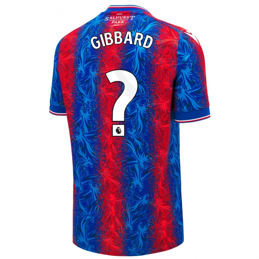 Gyermek Labdarúgás Joseph Gibbard #0 Piros Kék Csíkok Hazai Jersey 2024/25 Mez Póló Ing