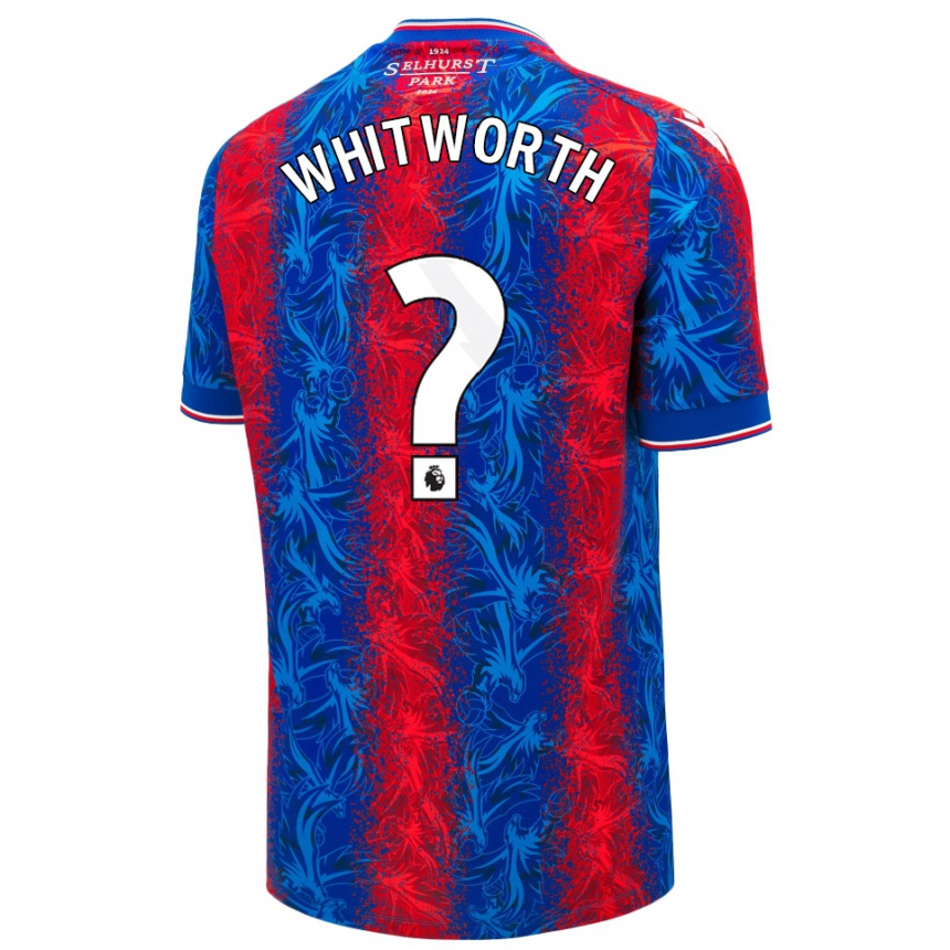 Gyermek Labdarúgás Harry Whitworth #0 Piros Kék Csíkok Hazai Jersey 2024/25 Mez Póló Ing