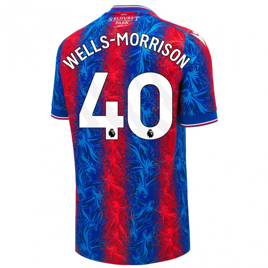 Gyermek Labdarúgás Jack Wells-Morrison #40 Piros Kék Csíkok Hazai Jersey 2024/25 Mez Póló Ing