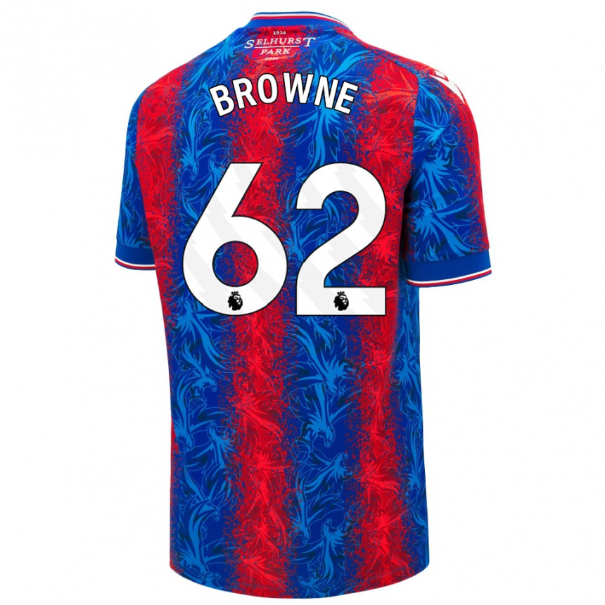 Gyermek Labdarúgás Luke Browne #62 Piros Kék Csíkok Hazai Jersey 2024/25 Mez Póló Ing