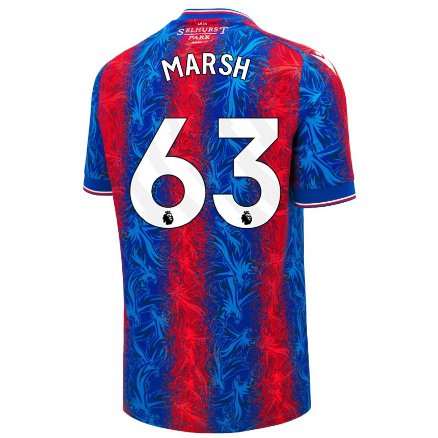 Gyermek Labdarúgás Zach Marsh #63 Piros Kék Csíkok Hazai Jersey 2024/25 Mez Póló Ing