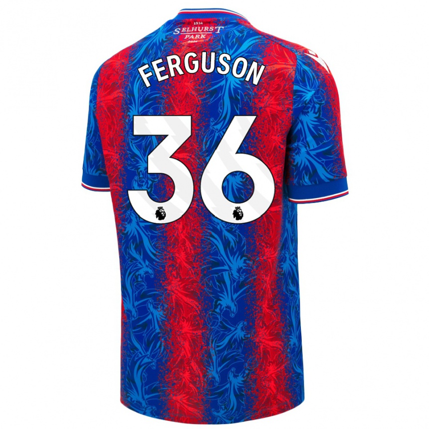 Gyermek Labdarúgás Nathan Ferguson #36 Piros Kék Csíkok Hazai Jersey 2024/25 Mez Póló Ing