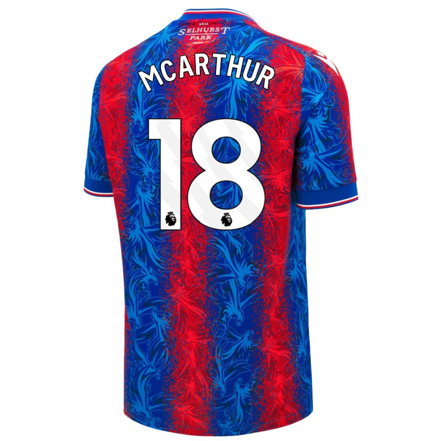 Gyermek Labdarúgás James Mcarthur #18 Piros Kék Csíkok Hazai Jersey 2024/25 Mez Póló Ing