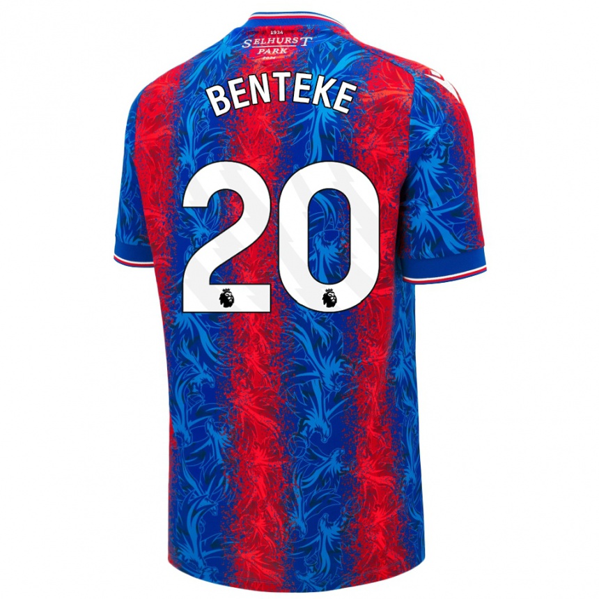 Gyermek Labdarúgás Christian Benteke #20 Piros Kék Csíkok Hazai Jersey 2024/25 Mez Póló Ing