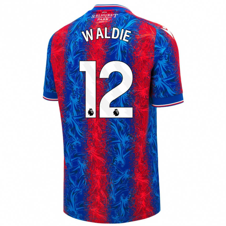 Gyermek Labdarúgás Lizzie Waldie #12 Piros Kék Csíkok Hazai Jersey 2024/25 Mez Póló Ing