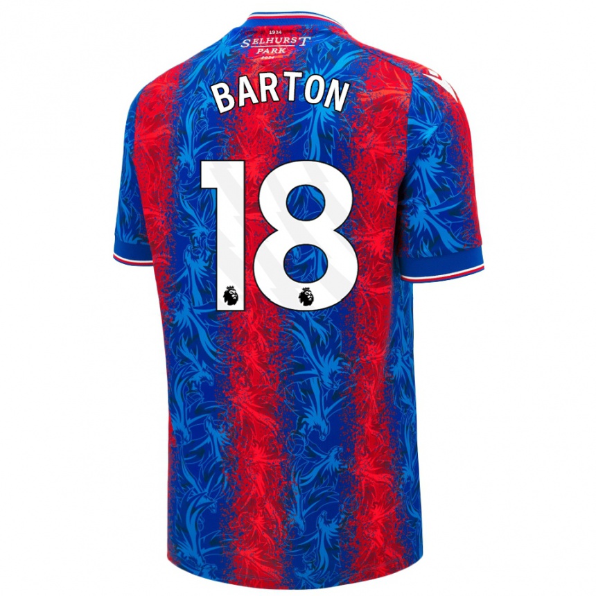 Gyermek Labdarúgás Kirsty Barton #18 Piros Kék Csíkok Hazai Jersey 2024/25 Mez Póló Ing