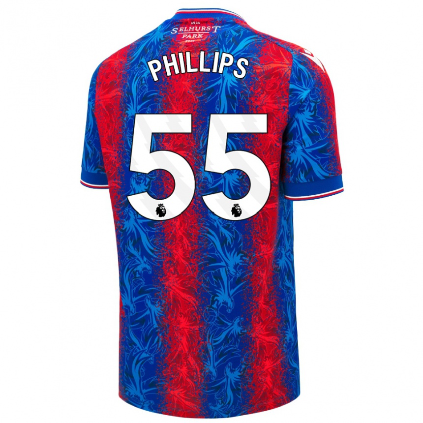 Gyermek Labdarúgás Killian Phillips #55 Piros Kék Csíkok Hazai Jersey 2024/25 Mez Póló Ing