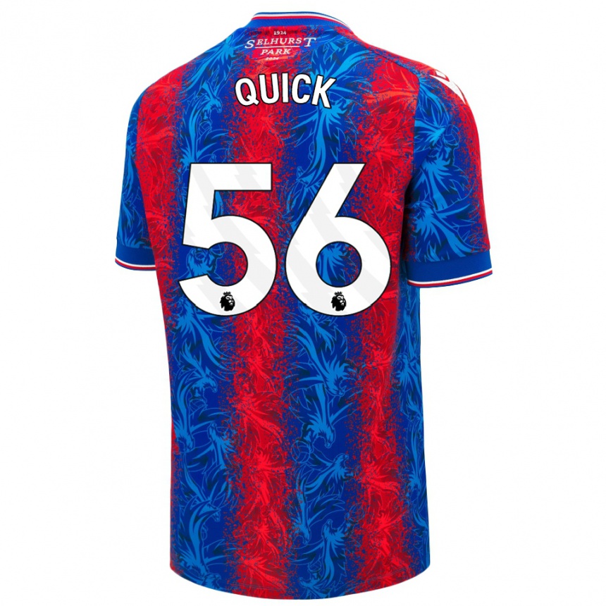 Gyermek Labdarúgás Daniel Quick #56 Piros Kék Csíkok Hazai Jersey 2024/25 Mez Póló Ing