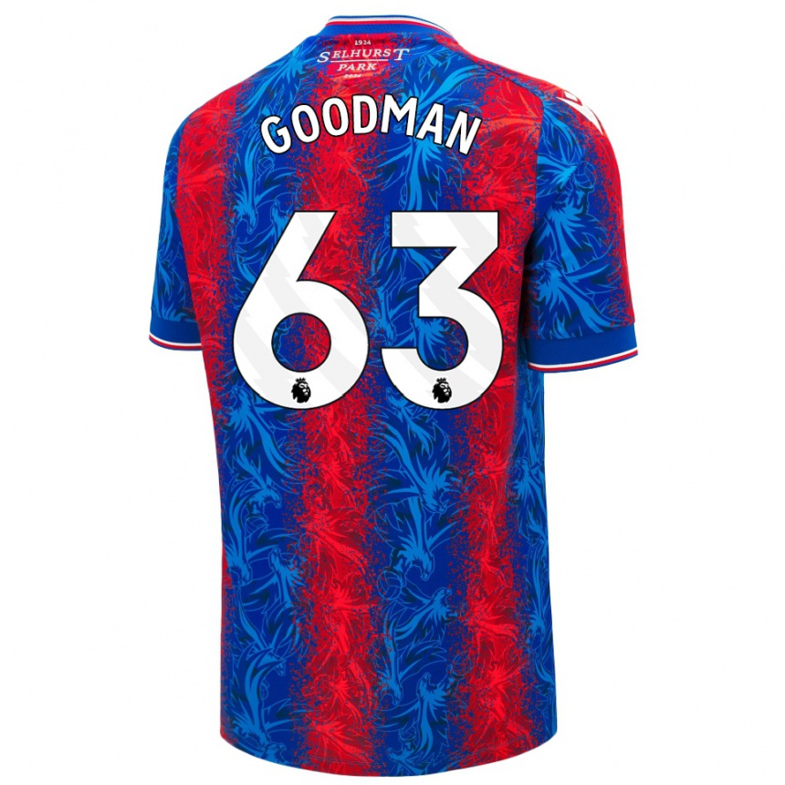 Gyermek Labdarúgás Owen Goodman #63 Piros Kék Csíkok Hazai Jersey 2024/25 Mez Póló Ing