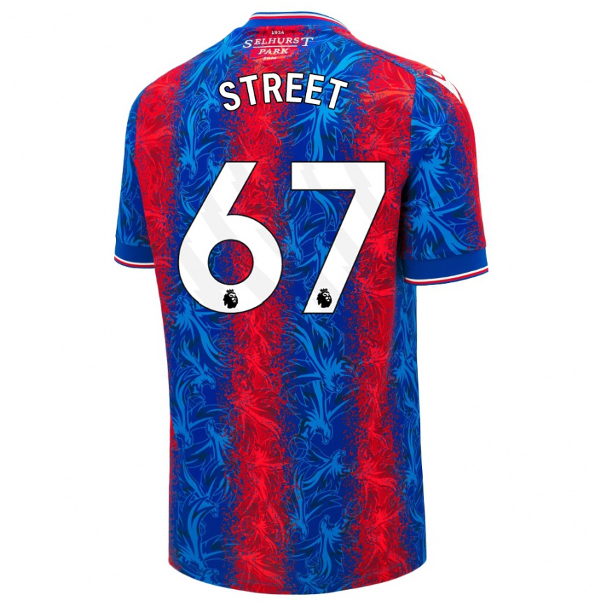 Gyermek Labdarúgás Rob Street #67 Piros Kék Csíkok Hazai Jersey 2024/25 Mez Póló Ing