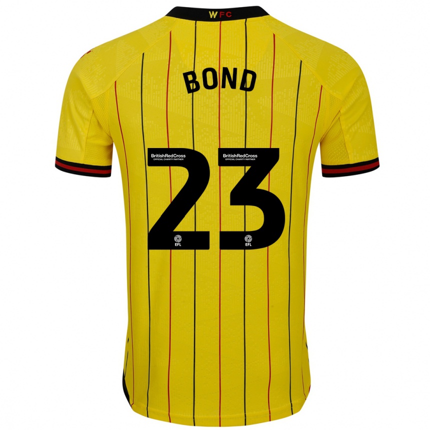 Gyermek Labdarúgás Jonathan Bond #23 Sárga Fekete Hazai Jersey 2024/25 Mez Póló Ing