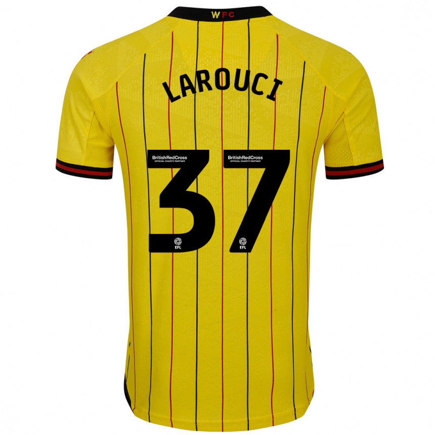 Gyermek Labdarúgás Yasser Larouci #37 Sárga Fekete Hazai Jersey 2024/25 Mez Póló Ing