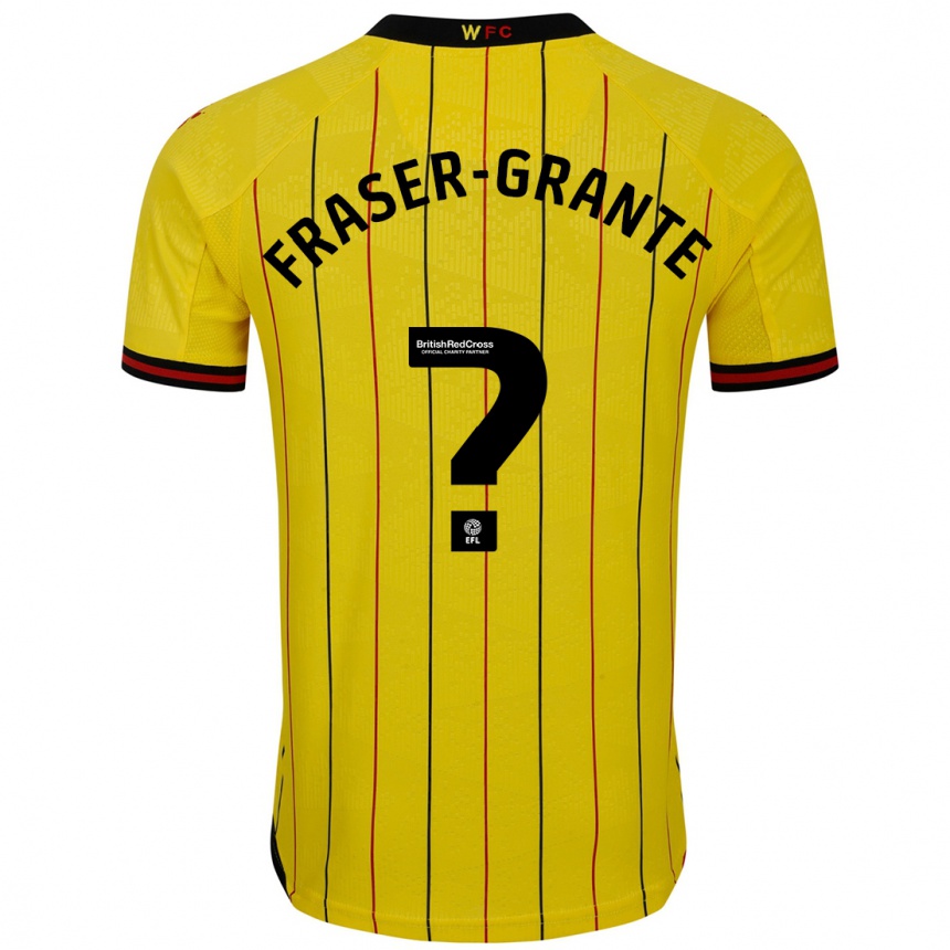 Gyermek Labdarúgás Zak Fraser-Grante #0 Sárga Fekete Hazai Jersey 2024/25 Mez Póló Ing