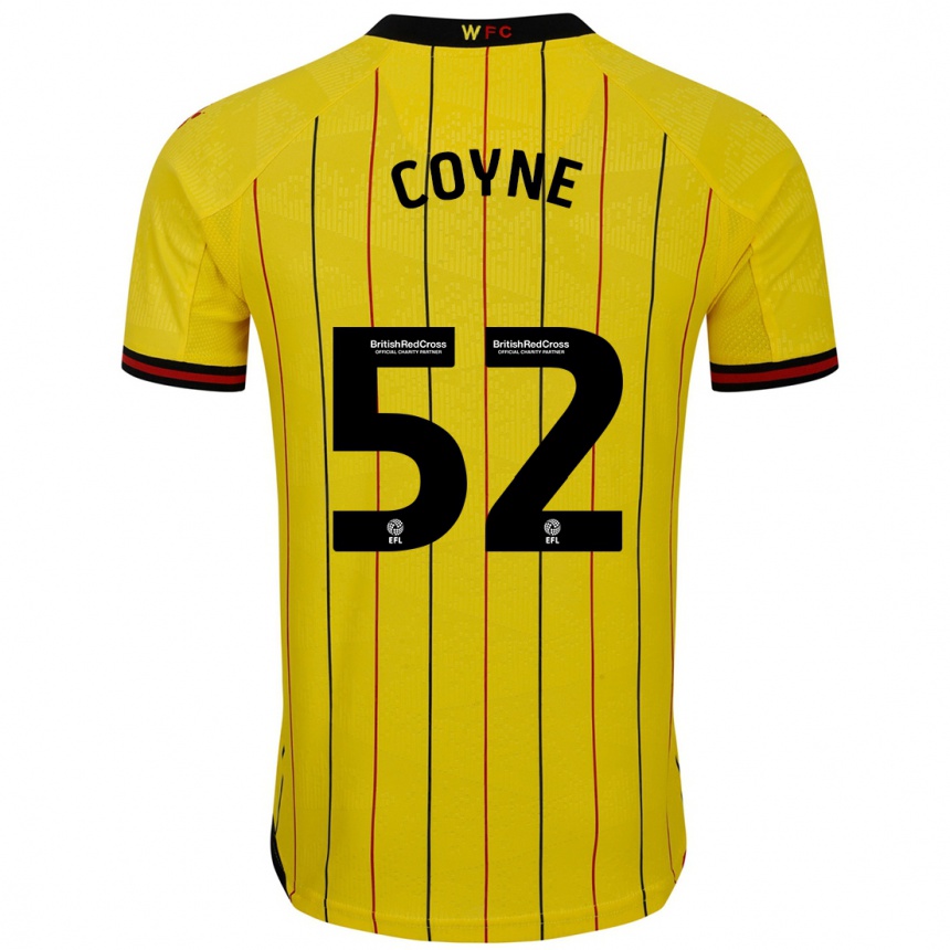 Gyermek Labdarúgás Aidan Coyne #52 Sárga Fekete Hazai Jersey 2024/25 Mez Póló Ing