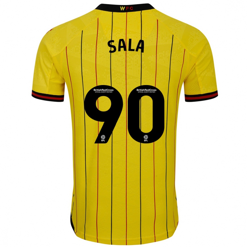 Gyermek Labdarúgás Joel Sala #90 Sárga Fekete Hazai Jersey 2024/25 Mez Póló Ing