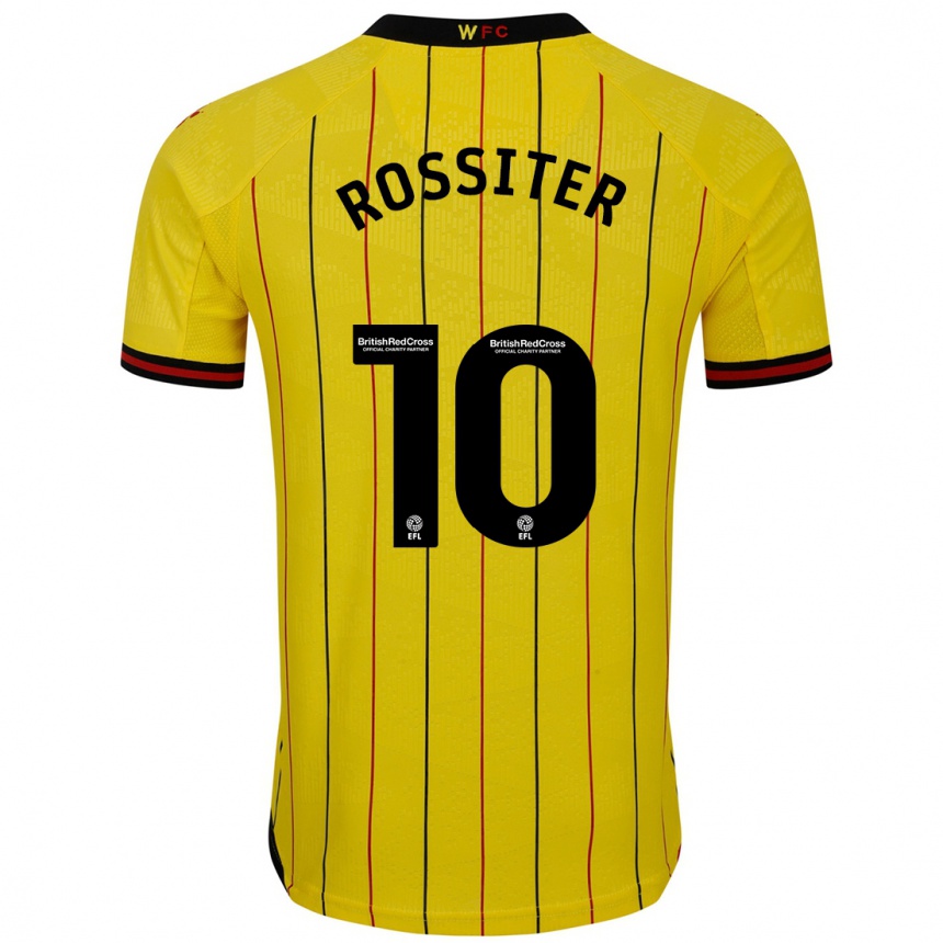 Gyermek Labdarúgás Annie Rossiter #10 Sárga Fekete Hazai Jersey 2024/25 Mez Póló Ing