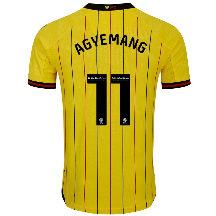 Gyermek Labdarúgás Michelle Agyemang #11 Sárga Fekete Hazai Jersey 2024/25 Mez Póló Ing