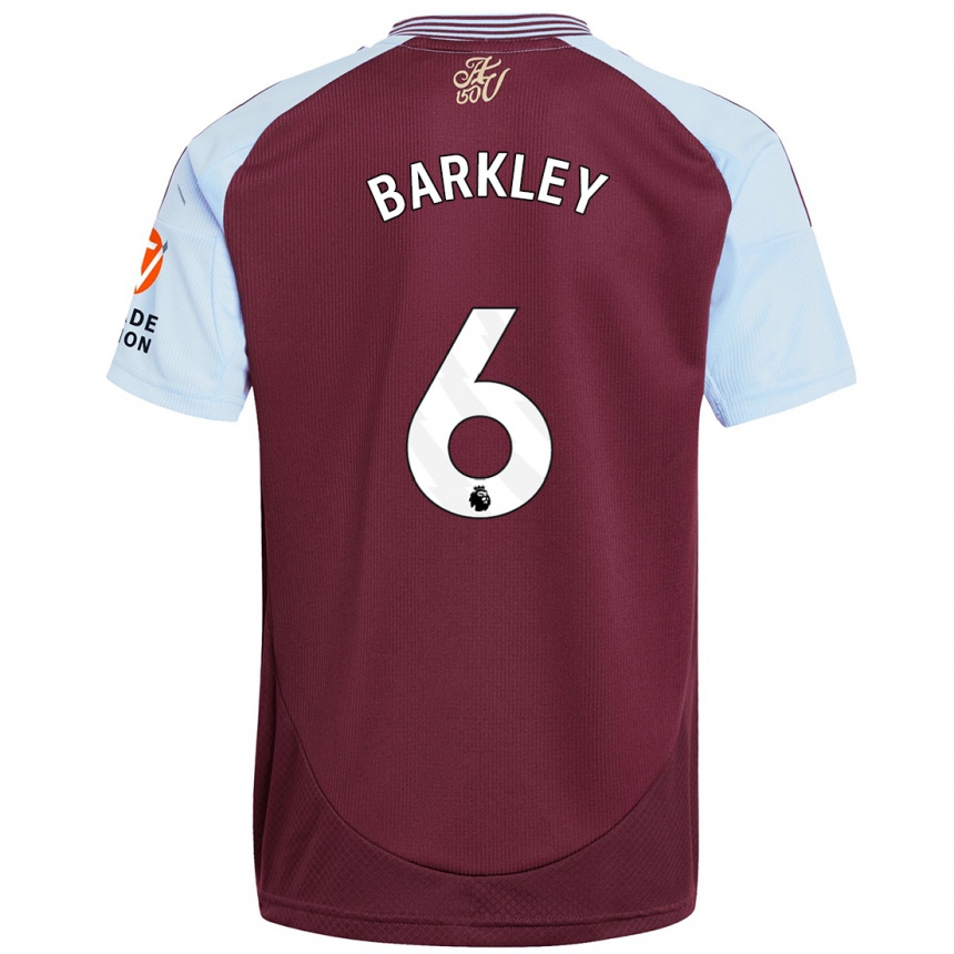 Gyermek Labdarúgás Ross Barkley #6 Bordó Égszínkék Hazai Jersey 2024/25 Mez Póló Ing