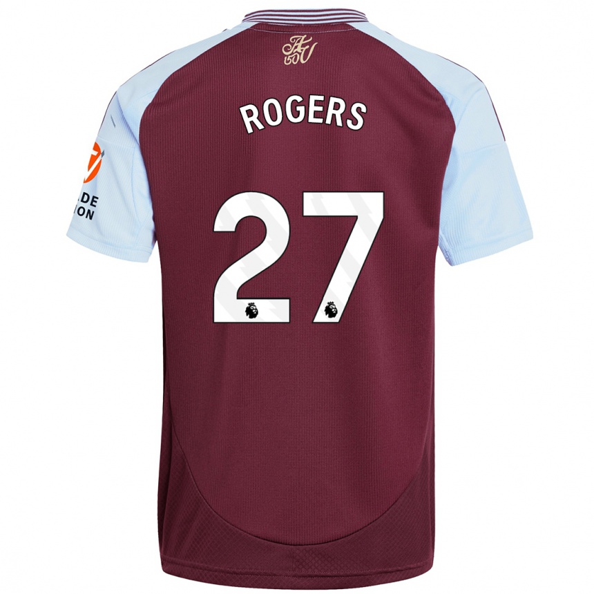 Gyermek Labdarúgás Morgan Rogers #27 Bordó Égszínkék Hazai Jersey 2024/25 Mez Póló Ing