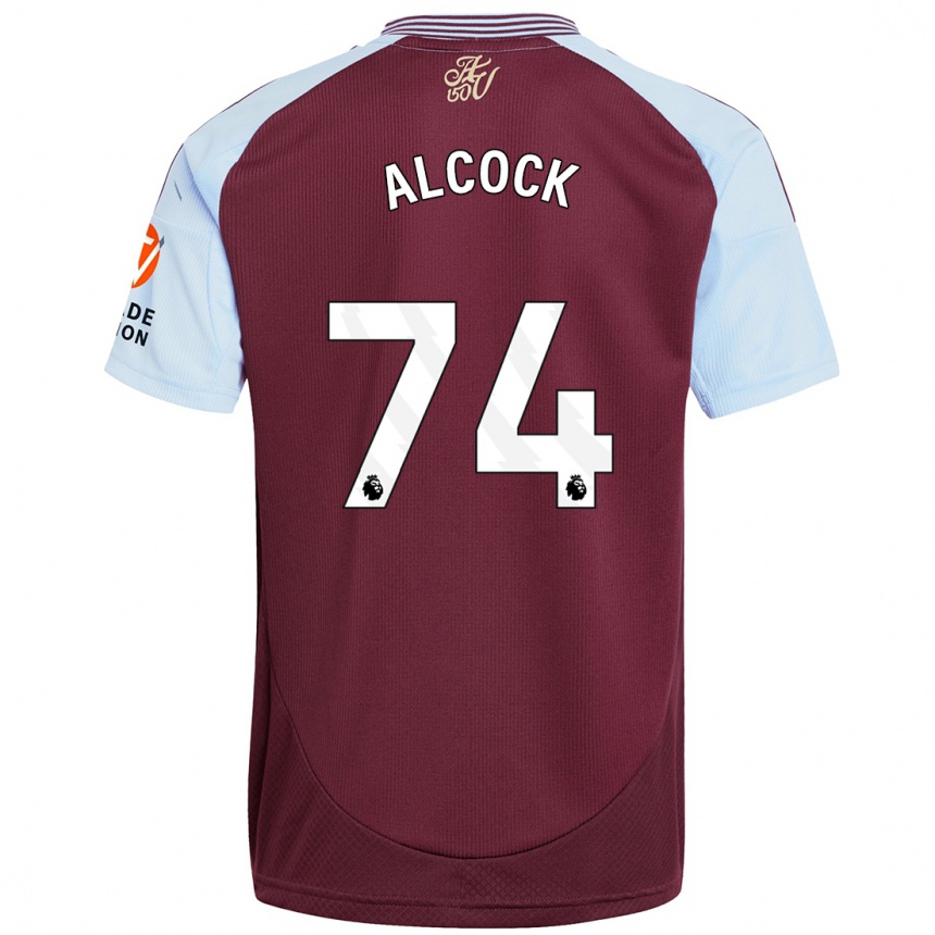 Gyermek Labdarúgás Todd Alcock #74 Bordó Égszínkék Hazai Jersey 2024/25 Mez Póló Ing