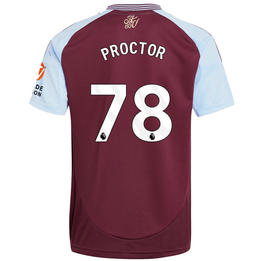 Gyermek Labdarúgás Sam Proctor #78 Bordó Égszínkék Hazai Jersey 2024/25 Mez Póló Ing