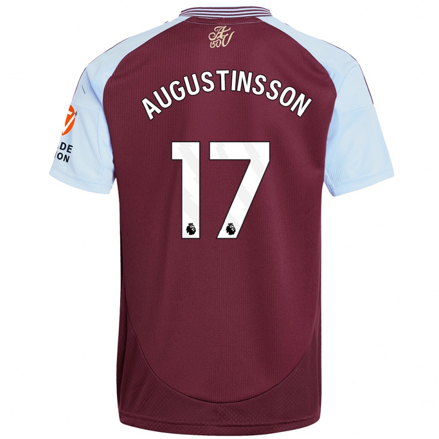 Gyermek Labdarúgás Ludwig Augustinsson #17 Bordó Égszínkék Hazai Jersey 2024/25 Mez Póló Ing