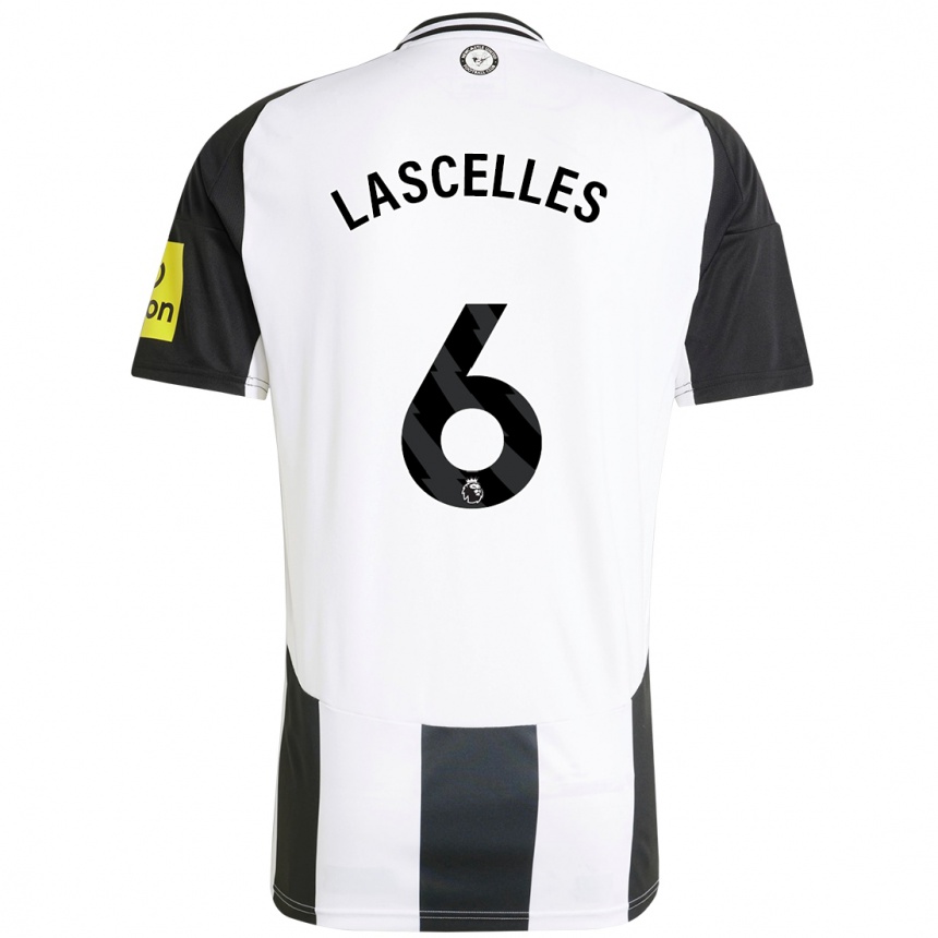 Gyermek Labdarúgás Jamaal Lascelles #6 Fehér Fekete Hazai Jersey 2024/25 Mez Póló Ing