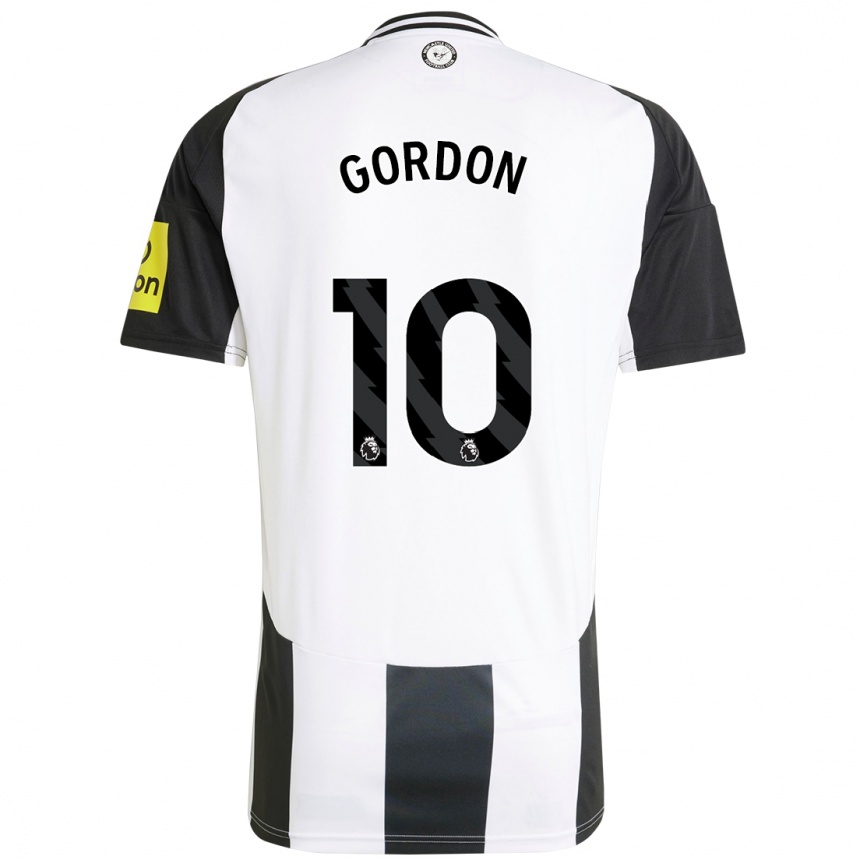 Gyermek Labdarúgás Anthony Gordon #10 Fehér Fekete Hazai Jersey 2024/25 Mez Póló Ing