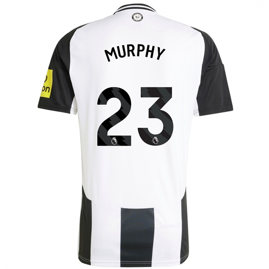 Gyermek Labdarúgás Jacob Murphy #23 Fehér Fekete Hazai Jersey 2024/25 Mez Póló Ing