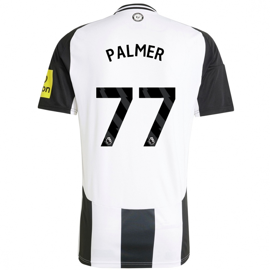 Gyermek Labdarúgás Darren Palmer #77 Fehér Fekete Hazai Jersey 2024/25 Mez Póló Ing