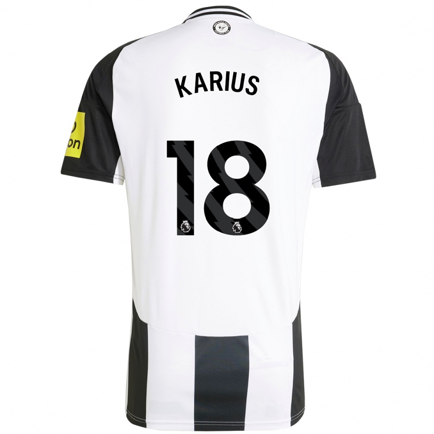 Gyermek Labdarúgás Loris Karius #18 Fehér Fekete Hazai Jersey 2024/25 Mez Póló Ing