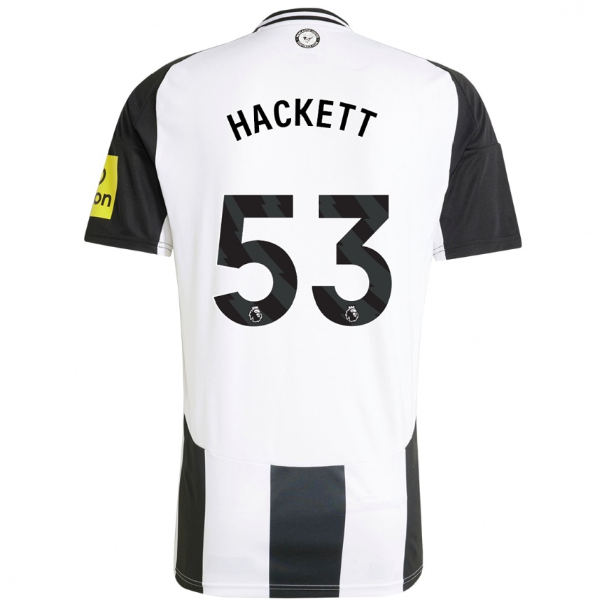 Gyermek Labdarúgás Jordan Hackett #53 Fehér Fekete Hazai Jersey 2024/25 Mez Póló Ing