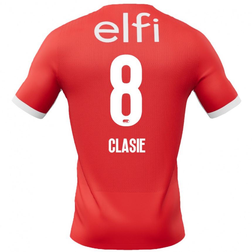 Gyermek Labdarúgás Jordy Clasie #8 Piros Fehér Hazai Jersey 2024/25 Mez Póló Ing