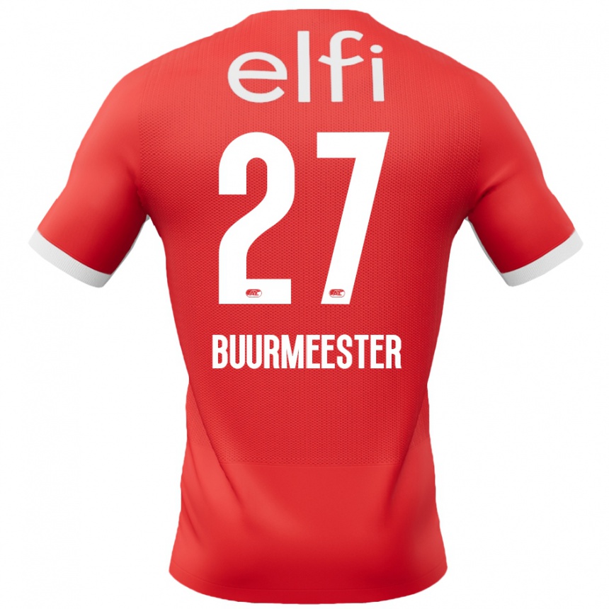 Gyermek Labdarúgás Zico Buurmeester #27 Piros Fehér Hazai Jersey 2024/25 Mez Póló Ing