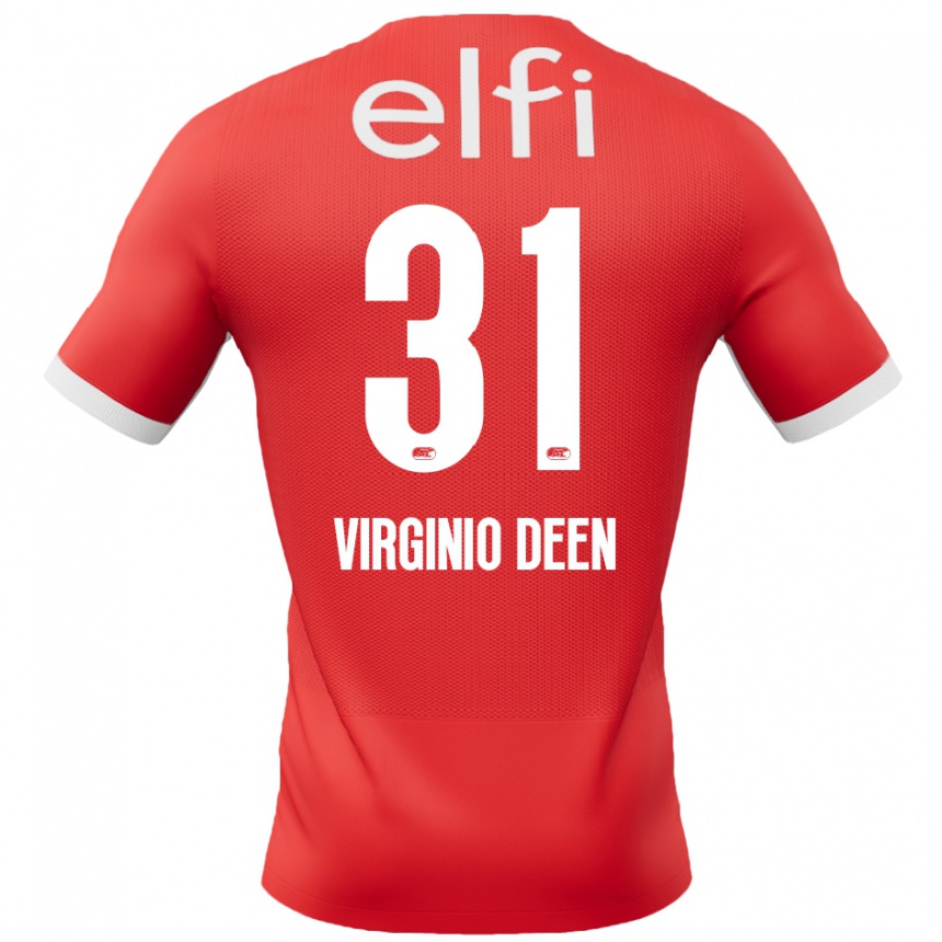 Gyermek Labdarúgás Daniël Virginio Deen #31 Piros Fehér Hazai Jersey 2024/25 Mez Póló Ing