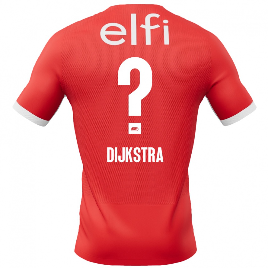 Gyermek Labdarúgás Elijah Dijkstra #0 Piros Fehér Hazai Jersey 2024/25 Mez Póló Ing