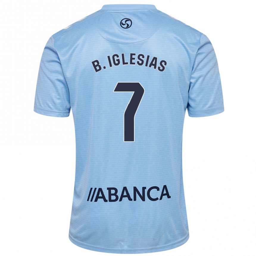 Gyermek Labdarúgás Borja Iglesias #7 Ég Kék Hazai Jersey 2024/25 Mez Póló Ing