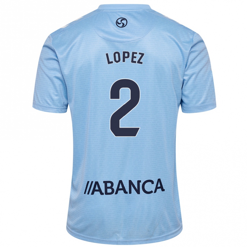 Gyermek Labdarúgás Iván López #2 Ég Kék Hazai Jersey 2024/25 Mez Póló Ing