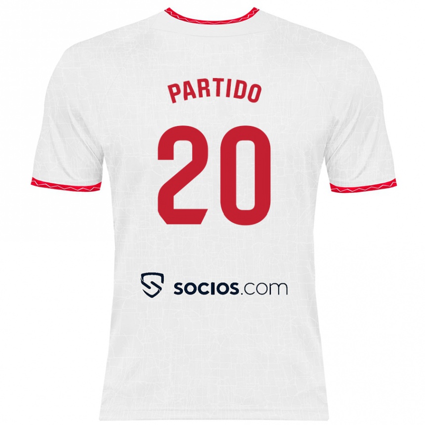 Gyermek Labdarúgás Paula Partido #20 Fehér Piros Hazai Jersey 2024/25 Mez Póló Ing