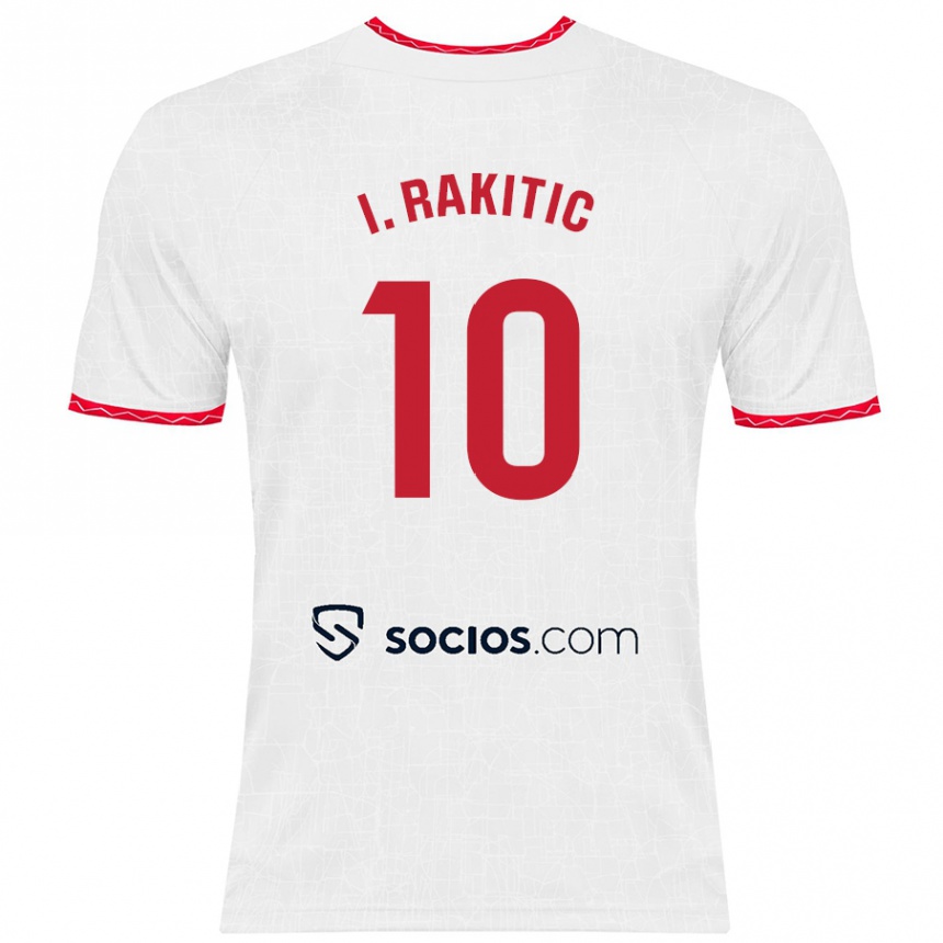 Gyermek Labdarúgás Ivan Rakitic #10 Fehér Piros Hazai Jersey 2024/25 Mez Póló Ing