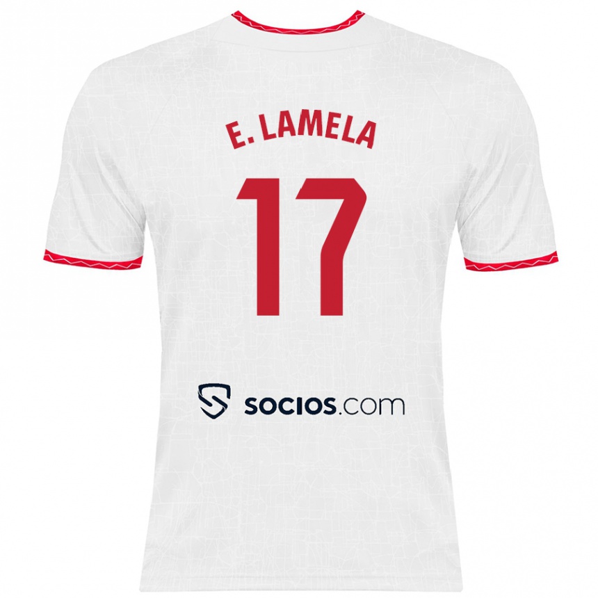 Gyermek Labdarúgás Erik Lamela #17 Fehér Piros Hazai Jersey 2024/25 Mez Póló Ing