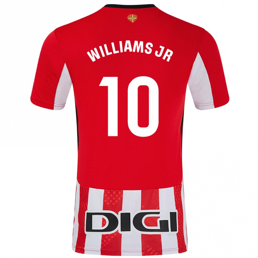 Gyermek Labdarúgás Nico Williams #10 Piros Fehér Hazai Jersey 2024/25 Mez Póló Ing